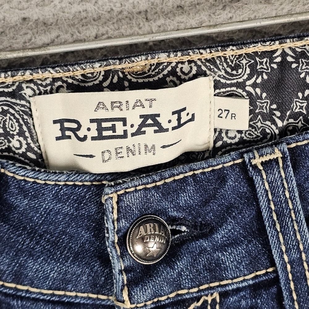 Ariat Jeans Womens 27R Blue Spitfire REAL Riding Mid Rise Bootcut 10011683 - Picture 6 of 10